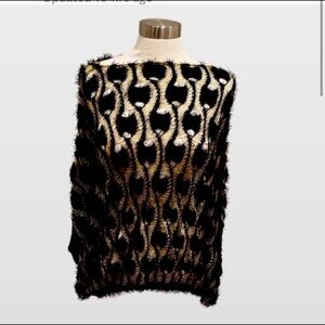Tasha knitted gold thread black pho fur size M/L